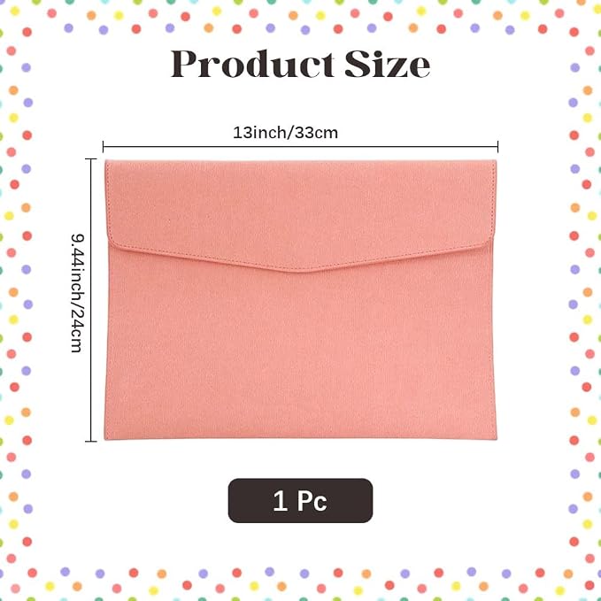A4 PU Leather File Holder Document Folder Pink Thin Waterproof Portfolio Filing Envelope Oragnizer Pocket Storage Case with Snap Closure for Receipt Contract Stationery Tablet