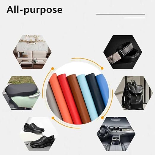 Leather Repair Patch,Self Adhesive Leather Repair Tape for Furniture,PU Leather Repair Kit for Car Seat, Couch, Sofa, Chair, (Beige White,10X50 inch)