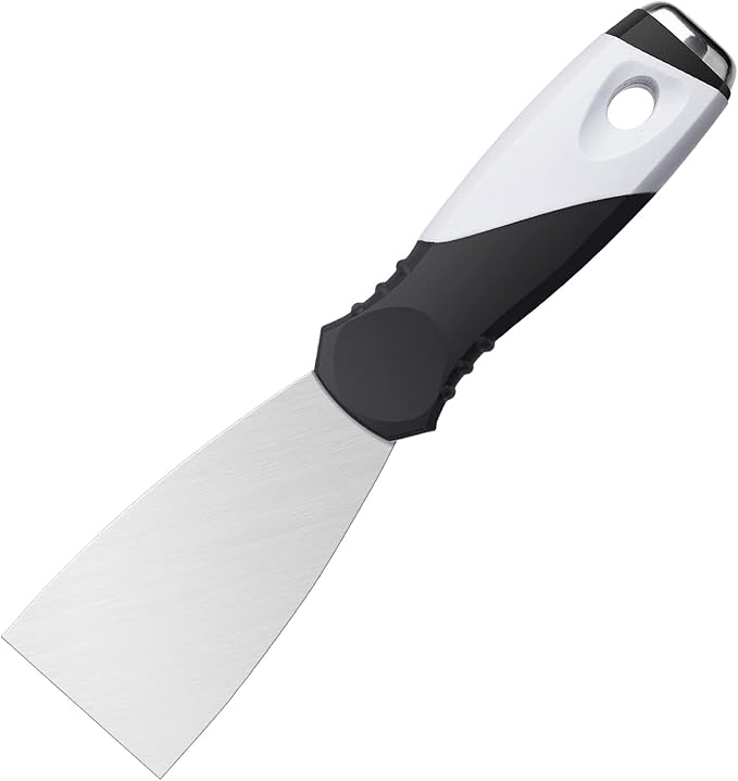 Mister Rui Paint Scraper, 2 Inch Metal Small Putty Knife Scraper Tool for Wood, Stainless Steel Knife with Hammer End, 2 Inch Paint Scraper Tool Taping Knife