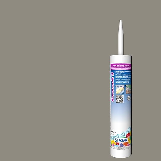 Mapei Keracaulk S Premium, Paintable, Sanded, Siliconized Acrylic Caulk, Expertly Formulated to Match Grout Colors, 10 oz., 5002 Pewter- Sanded