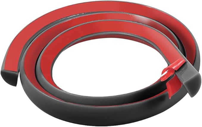 3/4 Inch Flexible Quarter Round Molding, 4.9Ft Trim Molding with Self Adhesive for Wall Tile Edge Floor Corner, Staircase Cabinet Tub (Black)