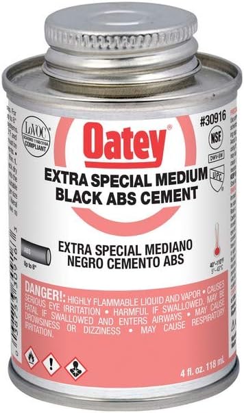 Oatey, Black, 30916 ABS Extra Special Cement, 4-Ounce, 4 oz