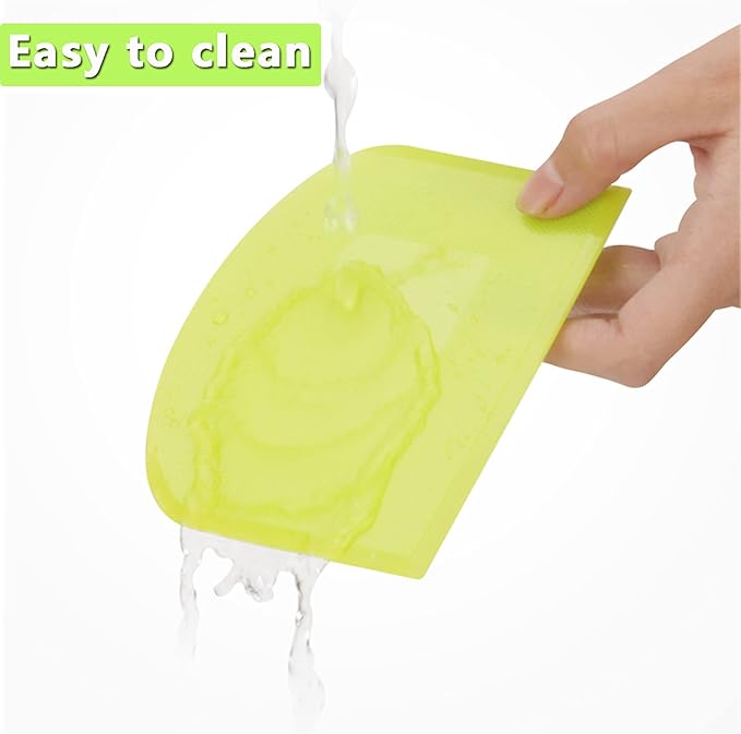 WAFJAMF 2 PCS Plastic Dough Scraper Bowl Scraper, Food-Grade Bench Scraper, Flexible Dough Cutter, Multipurpose Food Scrappers for Bread, Cake, Cream, Fondant(White+Green)