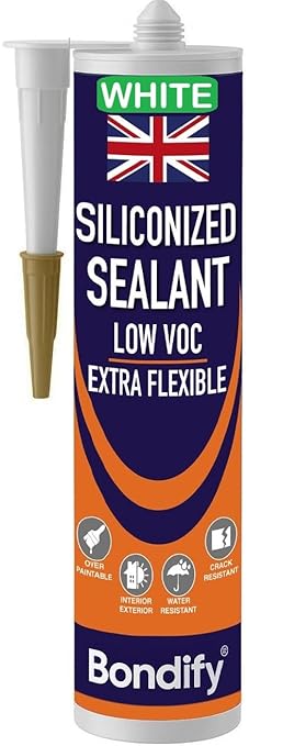 Waterproof Siliconized Acrylic Latex Caulk White, 17.6oz, Silicone Sealant Acrylic, PAINTABLE Crack Proof Door and Window Frame Sealant, Ideal for Filling Cracks and Gaps, Bathroom, Kitchen
