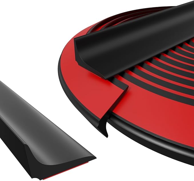 Water Dam Silicone Waterproof Barrier Bathroom and Kitchen Water Strip Coving Edging Strip（Black-2.2m）