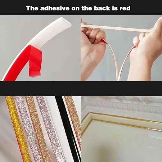 Caulk Tape Waterproof Self Adhesive,Bathroom Accessories Sealant Strip Caulk Strip Caulking Tool,Caulking Sealing Tape for Kitchen Countertop,Toilet,Windows,Decor (White, Planar)