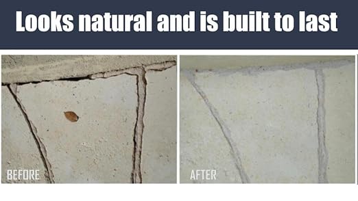 ConSandtrate Concrete Crack Filler - White - 2 LB (Single Bottle) for Filling in Concrete Cracks on driveways, walkways and patios