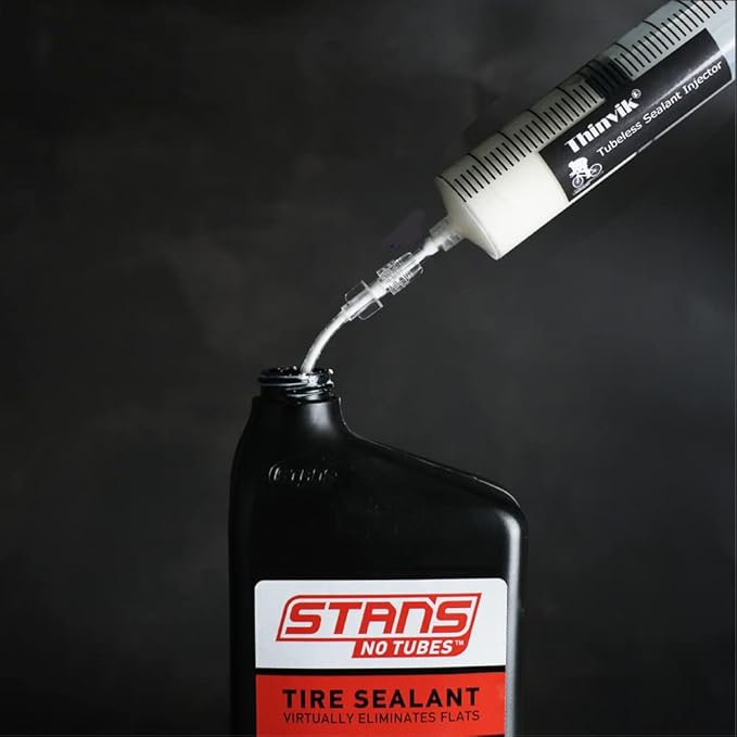 Thinvik 3.5 oz/100ML Tubeless Sealant Injector for Stans No Tubes sealant.BikeTubeless Sealant Syringe for Presta Schrader Valve Core Removal Tool and Other sealants