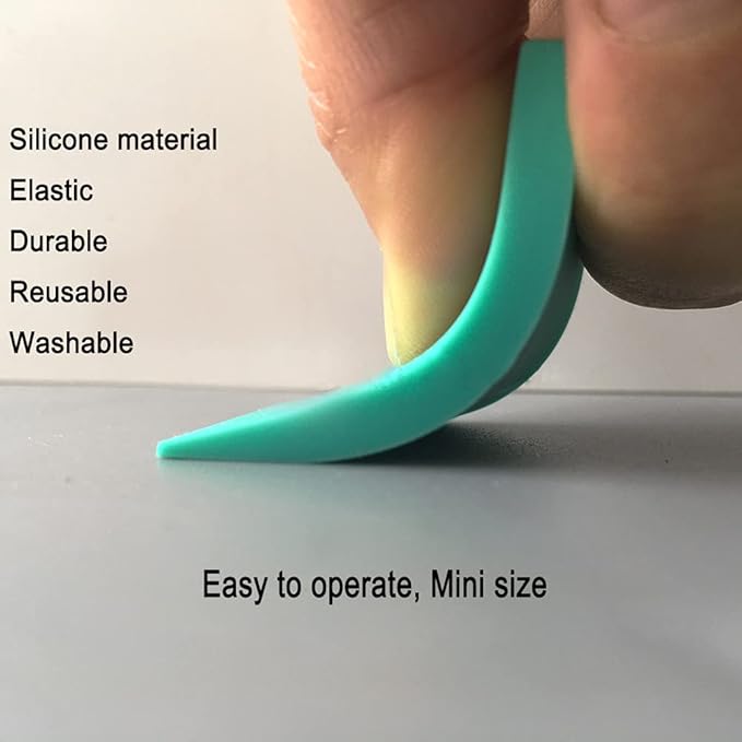 DGAGA 1 Pack of Mini Squeegees, Self Adhesive Silk Screen Stencil Squeegee Turquoise Silicone Screen Printing Tools for Applying Mesh Stencils Ink or Chalk Paste Scraper