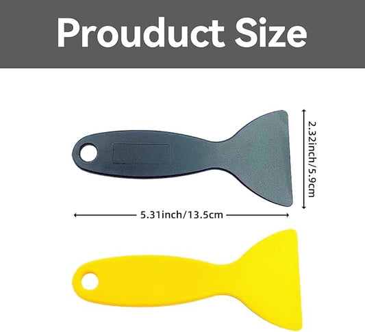 12 Piece Plastic Spatula Scraper Kit Flexible Putty Paint Grout Decal Removal Tools