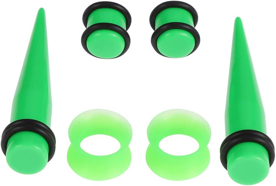 JieyueJewelry 50/54 Pieces Ear Stretching Kit 14G-00G Acrylic Tapers and Plugs + Silicone Tunnels - Ear Gauges Expander Set Body Piercing Jewelry