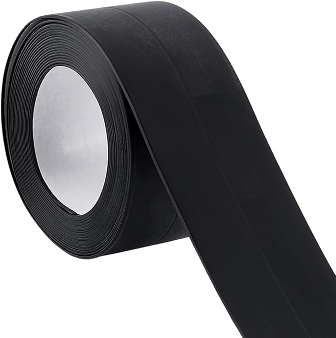 CRASPIRE 10.5Ft x 1.5in Black Caulk Tape Sealant Tape Self Adhesive Waterproof Sealing Corner Caulking Strip for Wall Floor Kitchen Bathroom Corner Protector Decorative Edge Bathtub Shower Sink