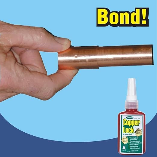 Copper Lock 2 oz, No Heat Liquid Solder for Copper, Brass & Yellow Metals, Instant Leak Proof Seal up to 500 PSI, -60°F to +300°F, Bonding Solution for Plumbing & HVAC (Pack of 12)