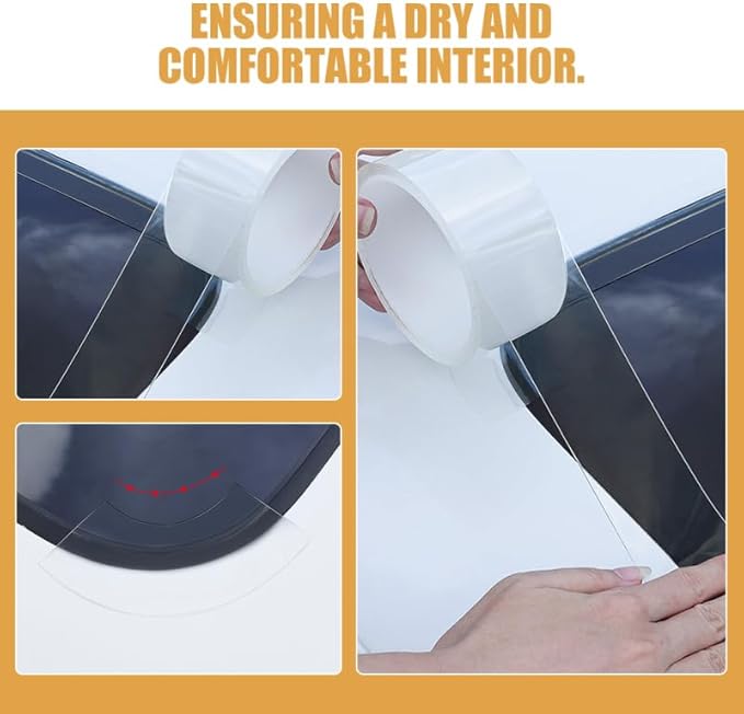 ULTECHNOVO Waterproof Sunroof Seal Strip 118In Weatherproof Foam Weather Seal Tape for Car Window Weather Stripping Leak Prevention Noise Reduction Easy Installation