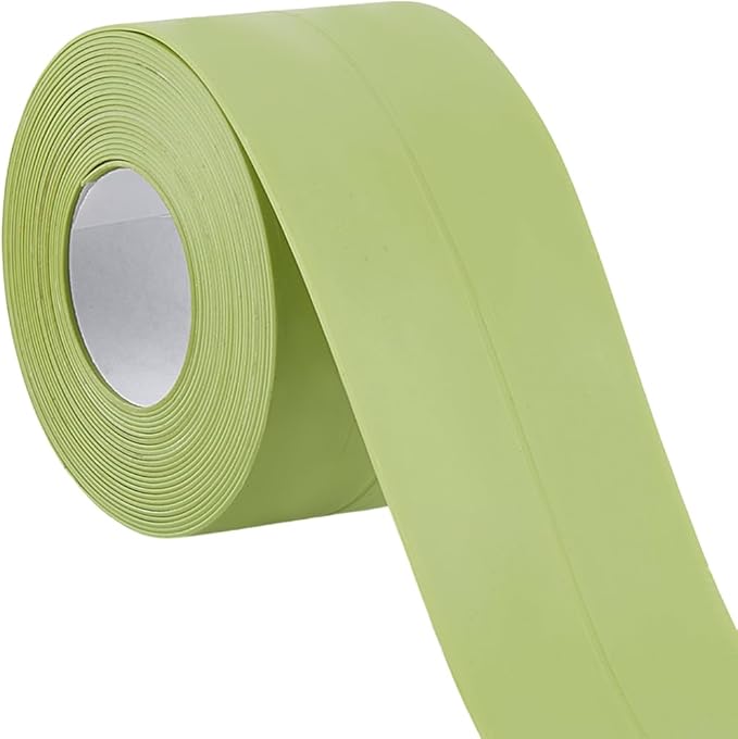 CRASPIRE 10.5 Feet Bath Sealing Strip Floor Sealant Tape Green PVC Waterproof Stain Proof Self Adhesive Kitchen Toilet Bathtub Corner Protector Caulking Decorative Tape for Bathroom Caulk Sink Shower