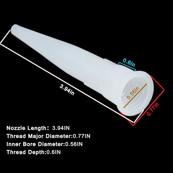 30pcs Plastic Caulking Gun extender Caulk Nozzle Tip Tool for Sausage Caulking Gun, Caulk Nozzles Applicator, Easy To Use, White,ZUOFANG