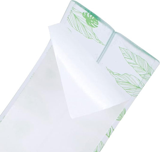 Caulk Tape, Sealing Strip Eco-Friendly PVC for Toilet Walls for Kitchens for Shower Rooms for Bathtubs(Transparent Verdant Green Leaves, Polar Animals)