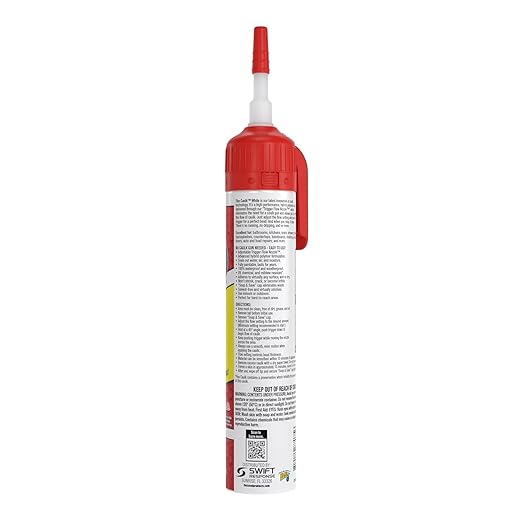 Flex Caulk, Waterproof & Weatherproof Hybrid Polymer Sealant, Strong, Paintable, Indoor, Outdoor, Bath, Shower, Sink, Window, Baseboards, Door, RV, Roof, Wood, Auto & Marine, White, 9 oz, 1-Pack