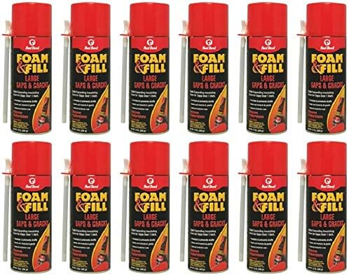 Red Devil 0909 Foam & Fill Large Gaps & Cracks Polyurethane Foam Sealant, 12 oz., Off White, 12 Pack