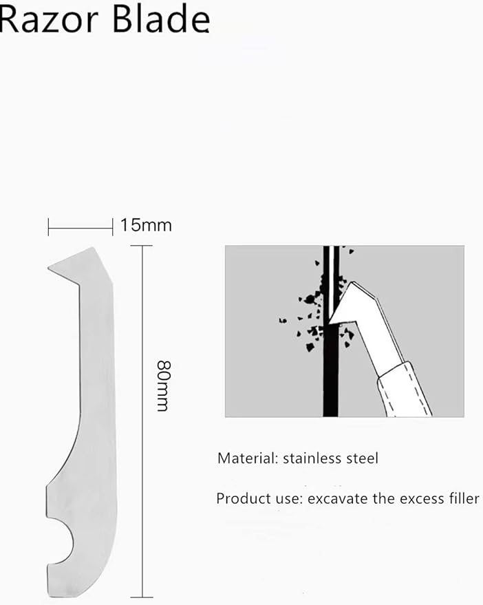 Grout Removal Tool,1 handle and 10 grouting saw blades