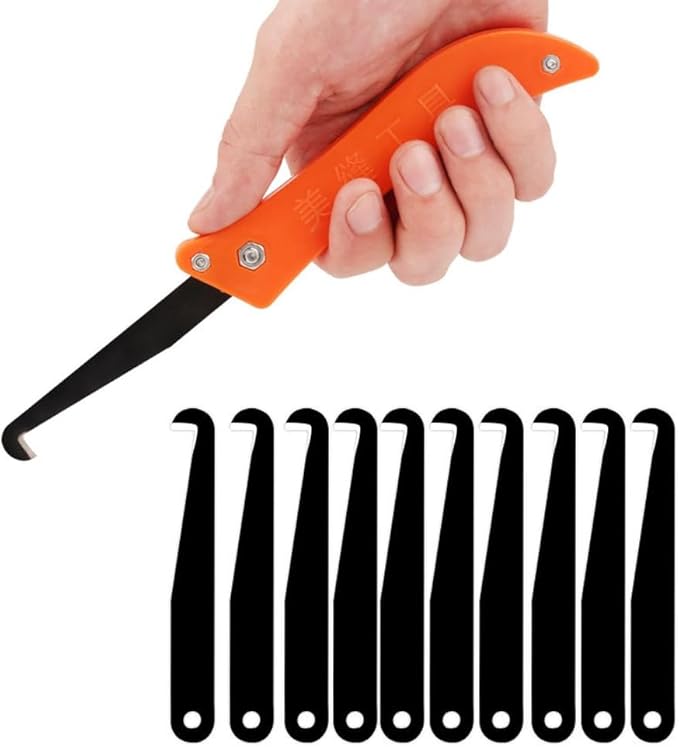 10 Pack Tile Grout Saw Blade Replacement Grout Remover Tool Angled Blade Parts for Grout Removal Tool Tile Caulk Remover Grout Scraper Rake Tile Joint Cleaning Knife Cleaner Caulk Removal Tools