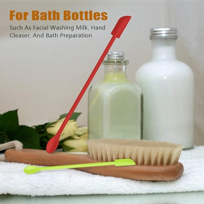 Silicone Spatula Set (6Pcs) - Mini Scraper Tool for Beauty & Food - Reach Every Last Drop, Multi-Size Spatulas for Makeup Jars, Lotion Bottles & Kitchen Containers