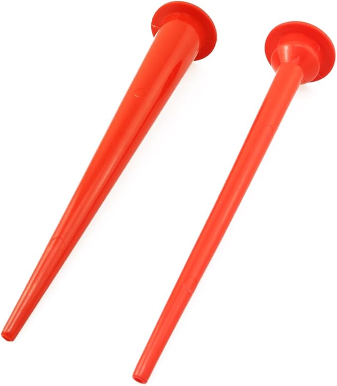 ZYAMY 2PCS Plastic Sausage Caulking Gun Nozzle Caulking Applicator Nozzle Tip Replacement Extension Glueing Magic 11.8x2.08 Inch Red For Door Window Sealing Bathroom Floor Plumber Caulking