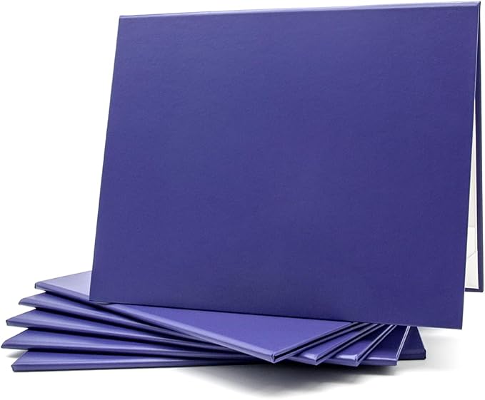 Honor U Customizable Faux Leather Document Cover with Metallic Foil Print for Diplomas, Awards, Certificates, Tent-Style Presentation, Non-Padded (Purple, 8.5x11 (Letter))