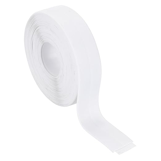 PATIKIL 1" x 16.4 ft Caulk Tape, Caulk Strips PVC Self Adhesive Caulking Tape Waterproof Edge Protectors for Bathroom Accessories Kitchen Countertop, White