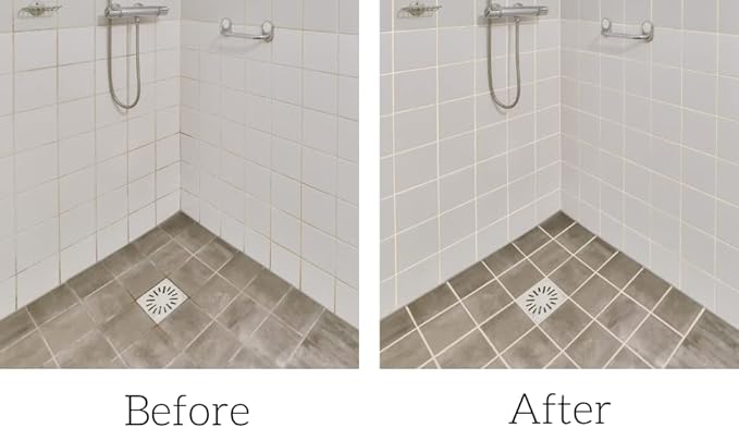 Kit - The Professional's Choice - Color and Seal Grout - Prevents Stains and Creates Easy to Clean Grout - 8oz Bottle, Wheel applicator, Brush applicator, and Scrub pad (Tan)