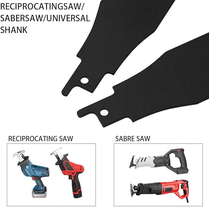 4PCS Reciprocating Saw Scraper Blade, High Carbon Steel Tile Cleaning Tools for Removing Tile Grout Glue Gaps Adhesives, Wall Cleaning, Metal derusting (Black)