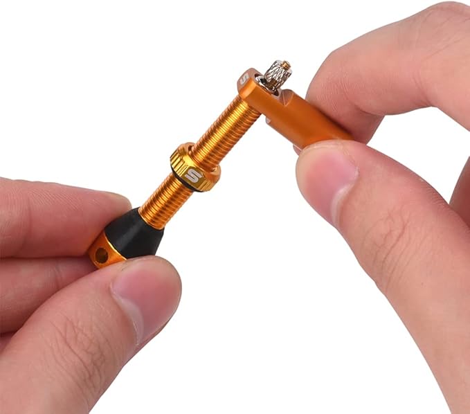 Tubeless Value Stems 40mm 44mm Premium No Leak Tubeless Presta Valve Stems Kits with Integrated Value Core Remover Tool and Valve Stem Caps Fit Most Bicycle Tubeless Rims Pair