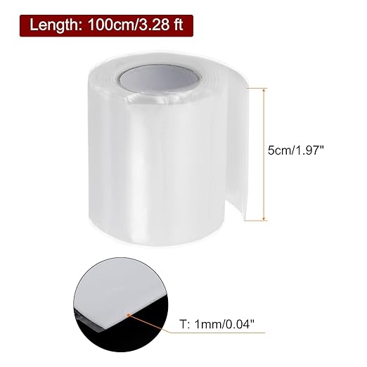 HARFINGTON Self Fusing Silicone Tape 2" x 3ft x 0.04" Waterproof Sealing Plumbing Rubber Tape for Water Pipe Hose Leak Silicone Grip Repair Seal, White