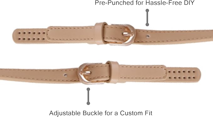 XIMEO 2 Pack Replacement Purse Straps – Adjustable PU Leather Handles with Buckle for DIY Bag Making, Tote & Handbag Repair