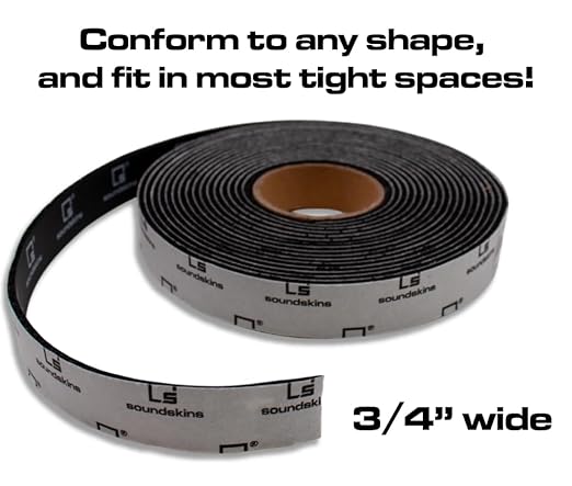Soundskins Silent Insulation Strip Sound Deadening Closed Cell Acoustic Foam Tape SSK-Strip Rubber Closed Cell Foam (3/4" x 17 ft)