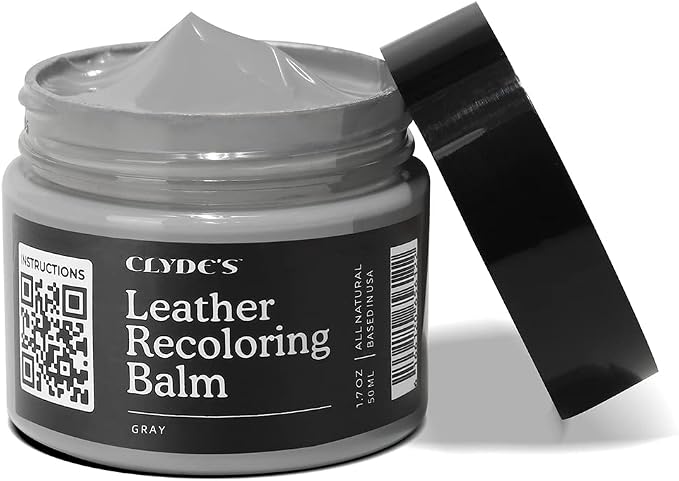 Clyde's™ Leather Company Leather Recoloring Balm – Color Restore & Scratch Repair Kit for Faded Leather Furniture, Car Seats, Sofa & Vinyl | 23 Colors | Non-Toxic Dye