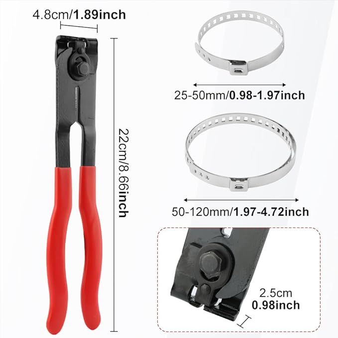 iayokocc CV Boot Clamp Plier, Ear Clamp Pliers, CV Boot Tool with Stainless Steel Clamps Practical Adjustable Joint CV Boot Clamp Plier, Pliers Automobile Repair Tools for Most Cars