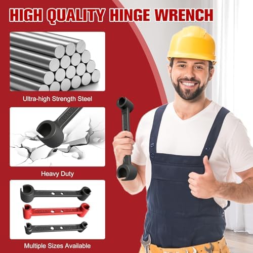Vdsfand Door Hinge Adjustment Tool Multi-Size Hinge Gap Adjusting Wrench Kit Heavy Duty Door Hinge Repair Tool for Residential and Commercial Use