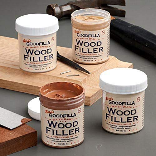 Goodfilla White, 8 oz, Wood and Grain Filler, Stainable, Tintable, Sandable, Zero Waste, Non-Toxic, USA Made