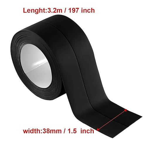 Caulk Strip Waterproof and Oil-Proof Caulking Sealing Tape for Cooktop Self Adhesive Caulk Tape for Sink Toilet Bathroom Wall Edge Bathtub Caulk Strip Tape (Black （W1.5inch X 197inch）)