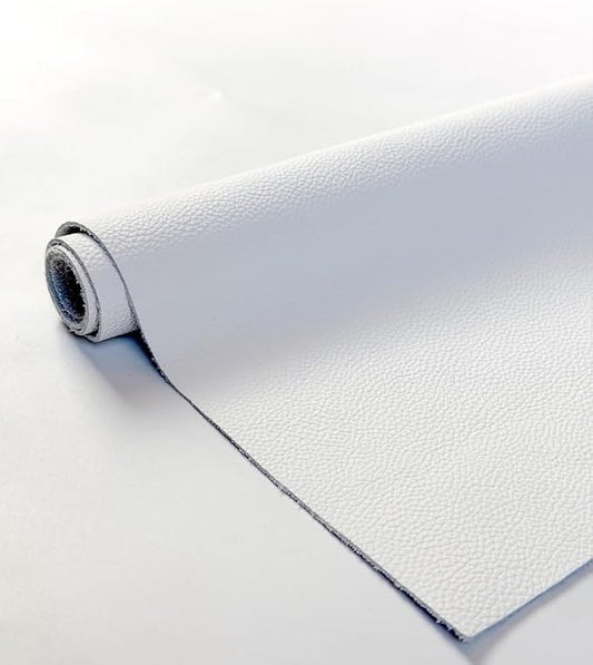 12'' x 24'' Genuine Full Grain Cowhide Leather Sheet — Soft Leather for Upholstery Repair, Handbags, Wallets, Sewing, Crafts, & DIY Projects — 1.1-1.3mm (3oz) Pre-Cut (White, 5 Pieces)