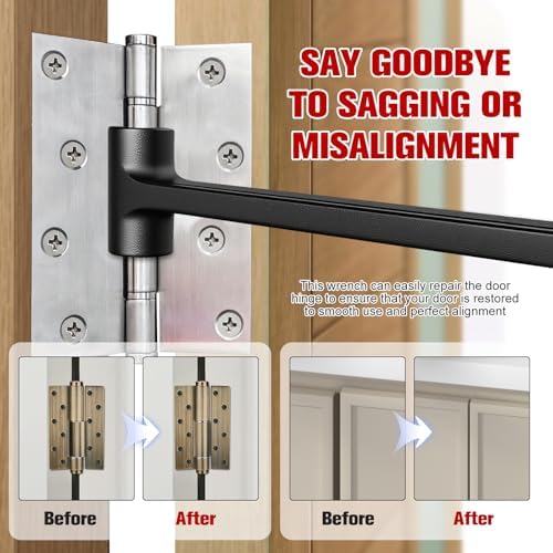 Vdsfand Door Hinge Adjustment Tool Multi-Size Hinge Gap Adjusting Wrench Kit Heavy Duty Door Hinge Repair Tool for Residential and Commercial Use