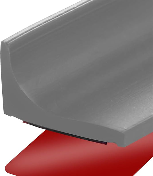 39 Inch Shower Threshold Water Dam, Silicone Barrier Shower Door Bottom Seal Strip, Self Adhesive Waterproof Barrier, for Kitchen Countertop Sink, Cooktop, Bathroom（Grey）