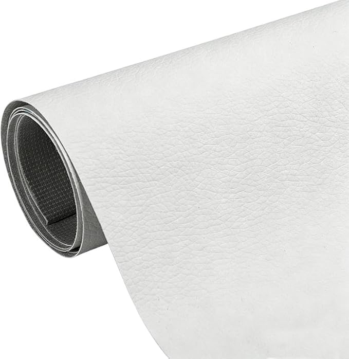Cremsy Leather Repair Patch, Self Adhesive Leather Repair, Waterproof Vinyl Repair Patch, Cuttable Furniture Repair Tape for Couches, Sofa, Furniture, Car Seats, Bags, Jackets (White)