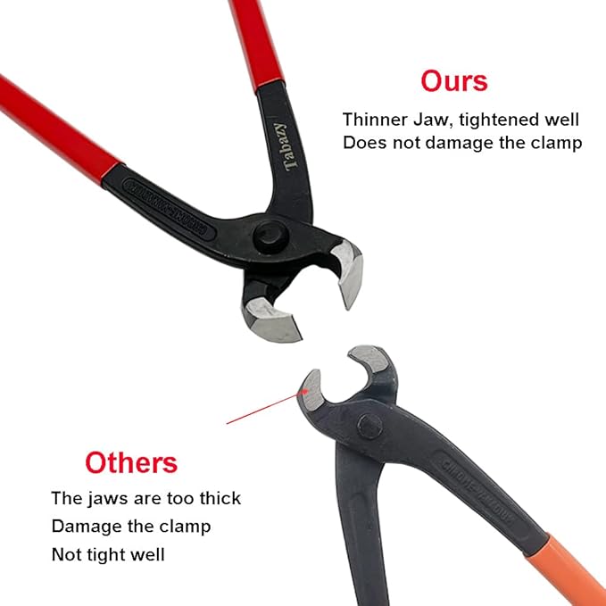 CV Joint Banding Tool with Cutter, Ear Clamp Pliers with 8pcs Single Ear CV Boot Clamps Tool Kit, Ear Boot Tie Pliers, Car Band Tool Kit, Hose Axle Plier CV Clamp Tool for Auto ATV UTV
