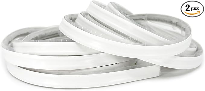 InstaTrim New & Improved Self-Adhesive Caulk Trim, 1/2" x 10', 2-Pack, Flexible, Water Resistant, Stain Resistant for Bathroom, Floors, Walls, DIY Project, White