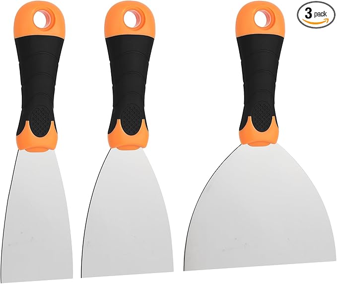 3-Piece Spackle Knife Set: 2", 3"，and 5" Professional Putty Knives - Paint Scraper and Drywall Tools for Wall Repair-WEGAZ