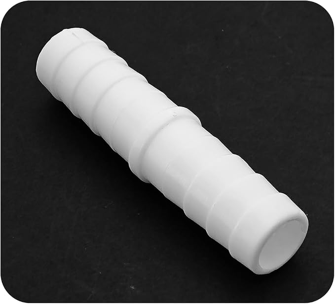 6Pcs 5/8" x 5/8" Plastic Hose Barb Fittings, Barbed Splicer Mender Joint Adapter Union Connectors for Aquarium, Household, Fuel, Gas, Liquid, Air Hose Repair
