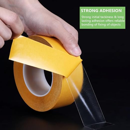 Ultra-Thin Clear Double Sided Tape Heavy Duty 2 Inch x 82 Feet Strong Clear Two Sided Mounting Tape for LCD Screen Repair, LED, Crafts, Posters, Scrapbook, Woodworking, Carpet, Clothes, Residue Free