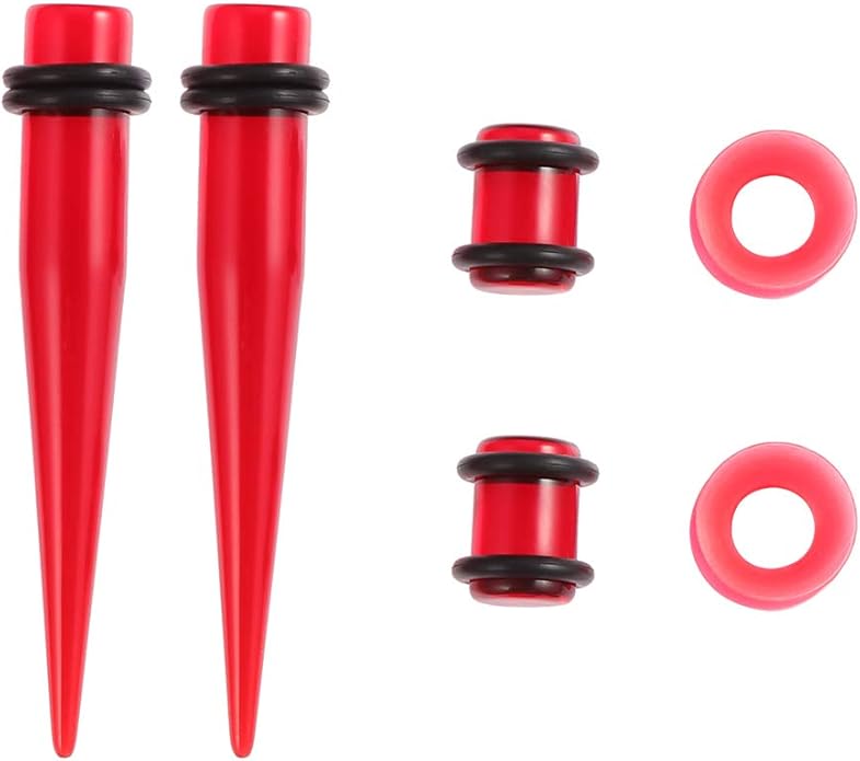 JieyueJewelry 50/54 Pieces Ear Stretching Kit 14G-00G Acrylic Tapers and Plugs + Silicone Tunnels - Ear Gauges Expander Set Body Piercing Jewelry